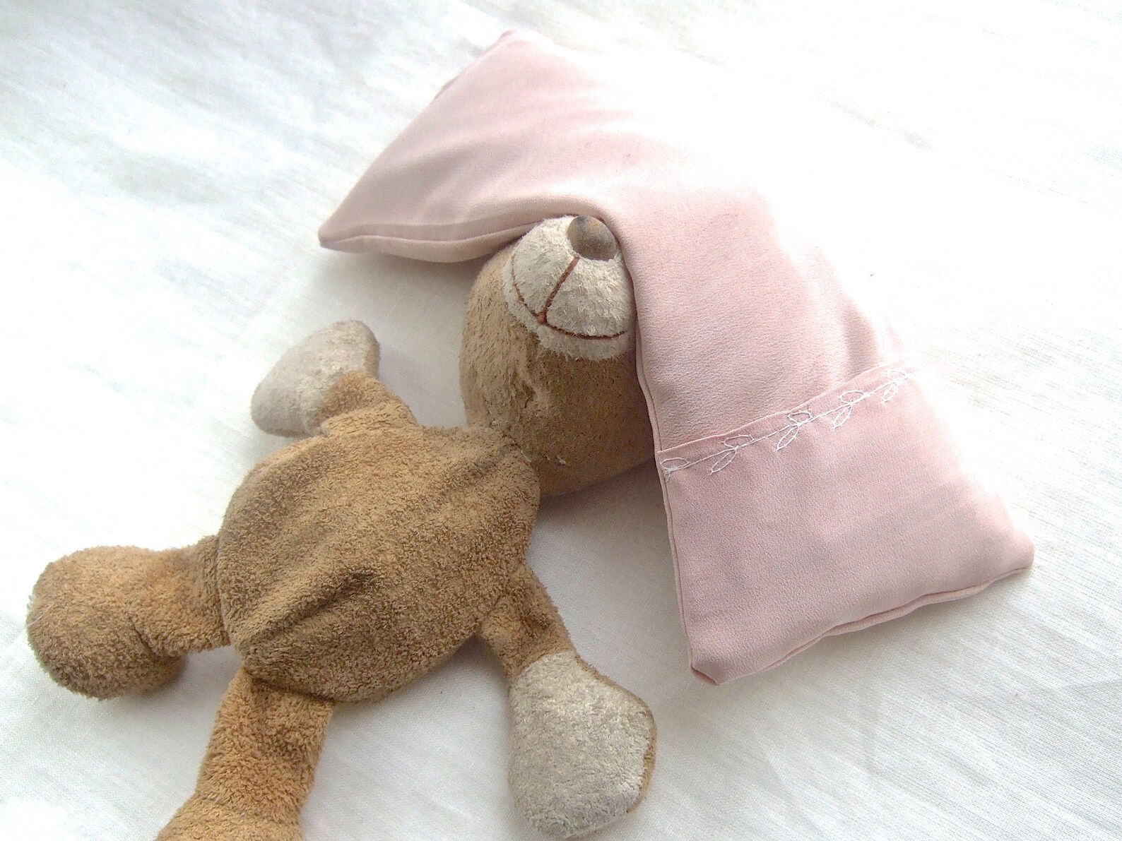 Silk eye pillow hand dyed with plants in pale pink French Etsy