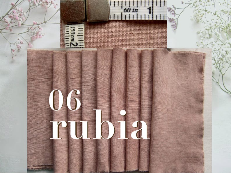 Antique French fabric with different textures, hand dyed with plants. 20x20 cm / 8x8 in linen / hemp / cotton piece for embroidery, slow stitching, craft project DIY textile. 06 rubia earthy tones