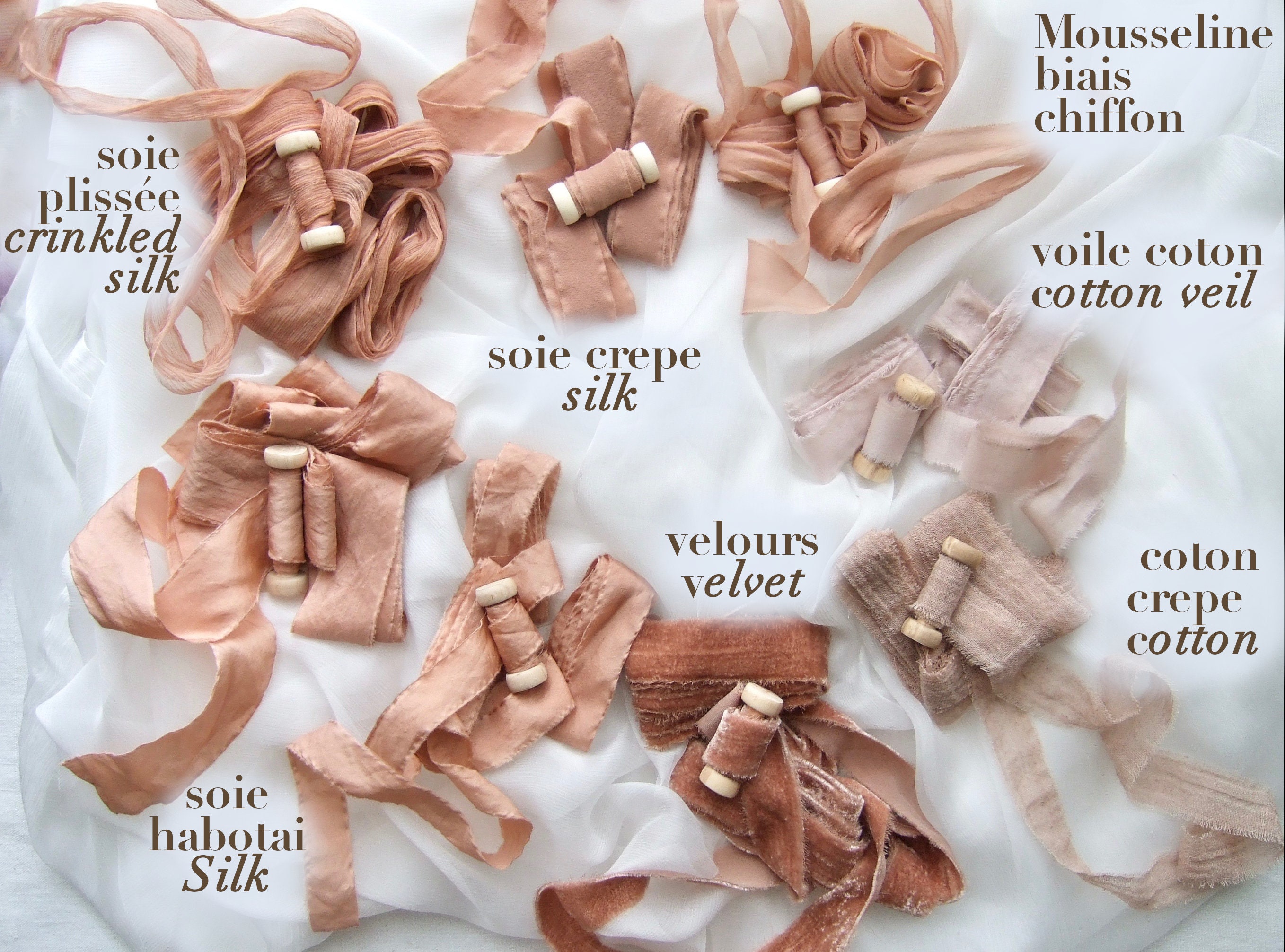 Crepe and Crinkle Chiffon Ribbons