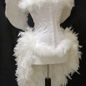 Pick Size-White Angel Burlesque Feather Costume with Wings