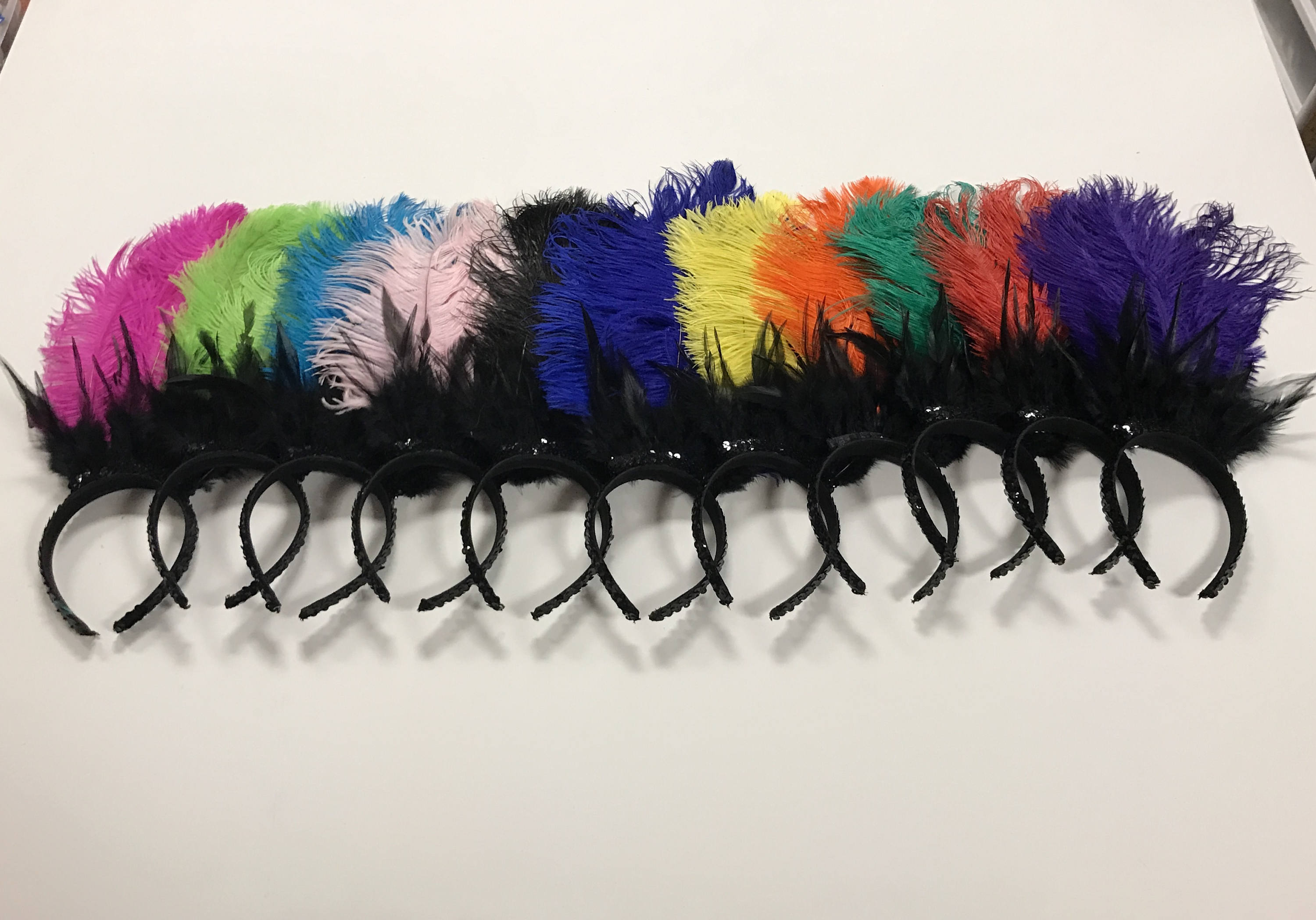 NUOVO Liliac NERO STRUZZO FEATHER PIN capelli con perline