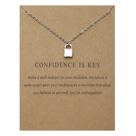 Dainty Key Necklace Believe Gold