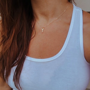 Confidence is key necklace gold and silver tiny dainty