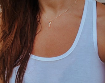 Confidence is key necklace gold and silver tiny dainty