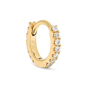 Bling hoops 14 karat filled 8 mm gold rhinestone hoop earrings set of two cartilage lower lobe ear piercing clip in hugger dainty