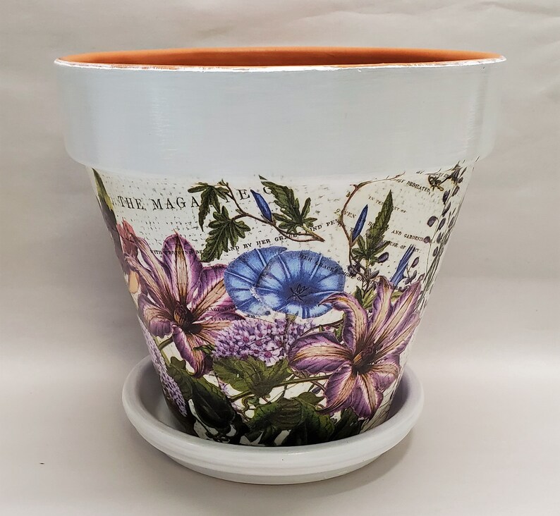Made to Order Handmade Decoupage Terra Cotta Indoor Pot Etsy