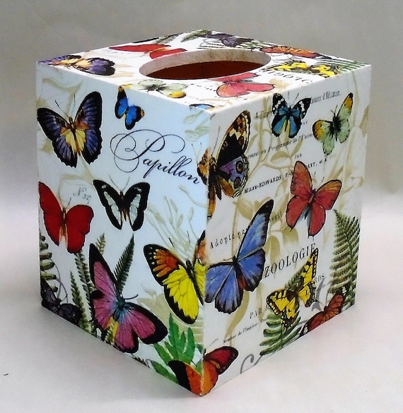 Paris French Made To Order Lavender Handmade Decoupage Tissue Box Cover