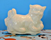 USA Kitty Cat Planter, White Ceramic Kitten, Plant Holder, Succulents and Small Plants, Baby 39 s Room, Baby Shower Centerpiece,McCoy ,Shawnee