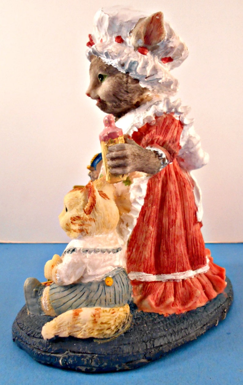 Resin Mama Cat Figurine Emma Catnip & Baby Bertram Victorian Etsy
