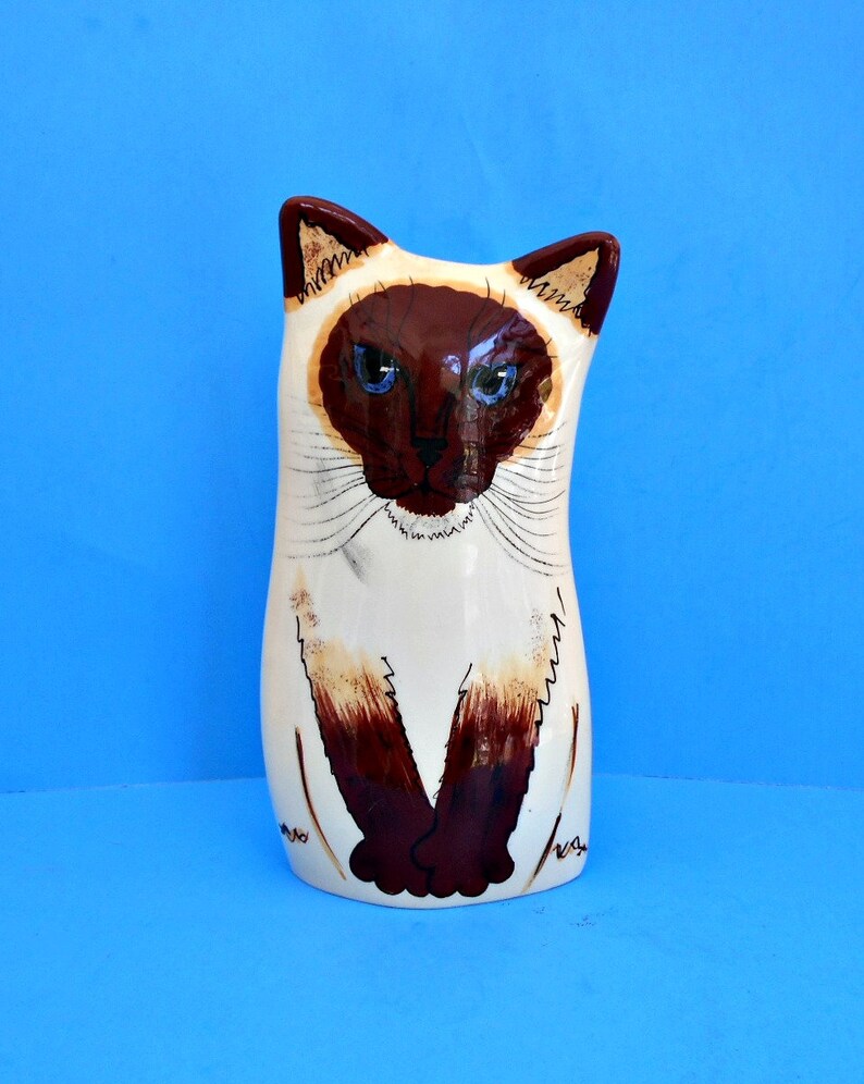 Siamese Cat Vase Cats by Nina Ceramic Kitty Vase Designed Etsy