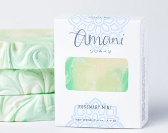 Rosemary Mint Soap-Handmade soap with organic shea butter and olive oil