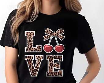 Leopard Print Cherry Love PNG: Cheetah Design (Digital Print)