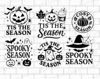Spooky Season Halloween, Tis the season, Halloween Fall SVG bundle, Halloween 2025 png digital downloads