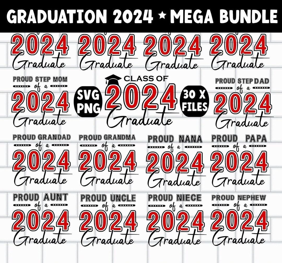 Family Graduation Bundle SVG PNG Proud Senior Mom Dad Sister Class of ...