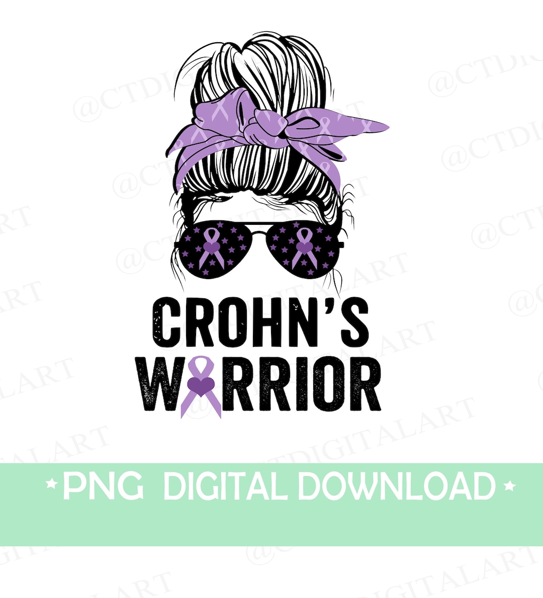 Crohns Disease Warrior Crohns Awareness Month Womens PNG SVG Digital