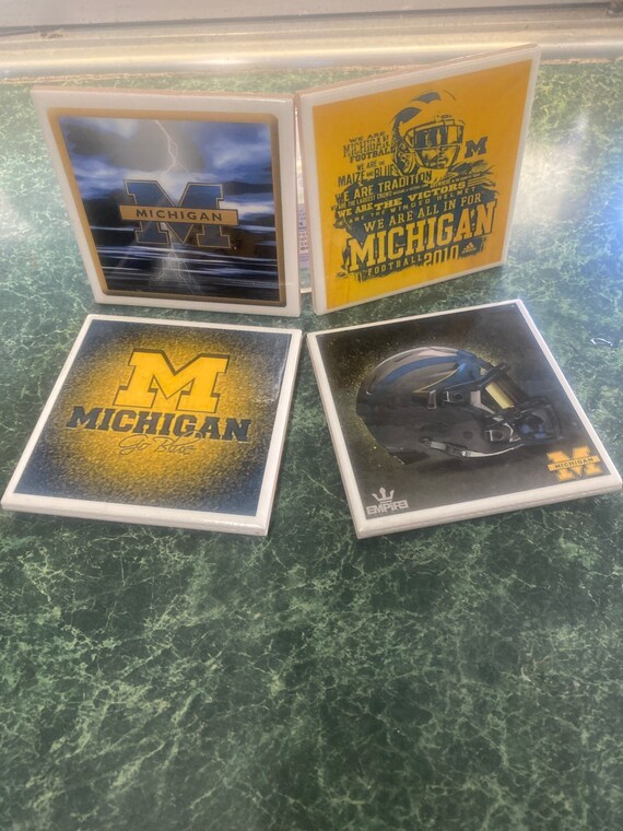 Wolverines ceramic tile coasters