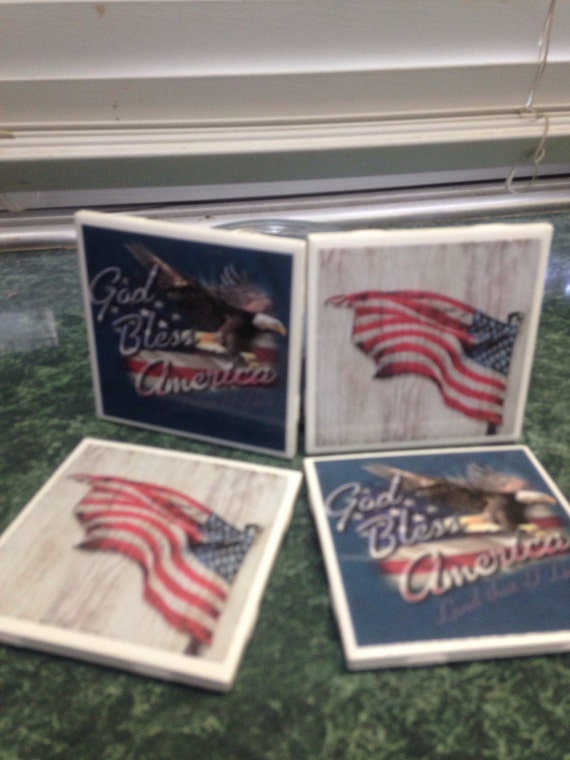 America Ceramic Tile Coasters
