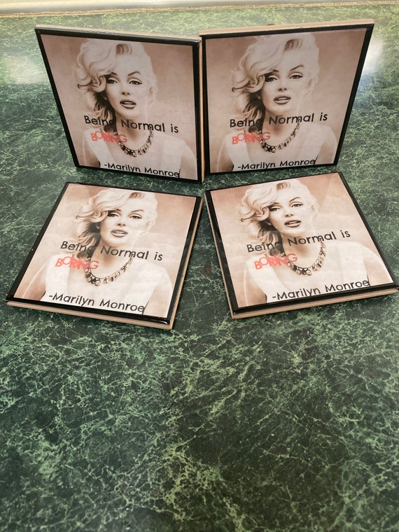 Marilyn Monroe ceramic tile coasters