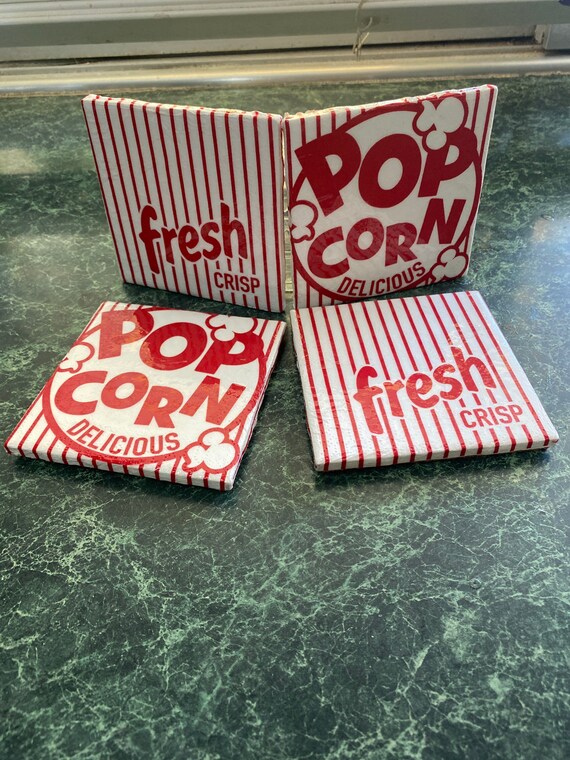 Movie Night Popcorn coasters