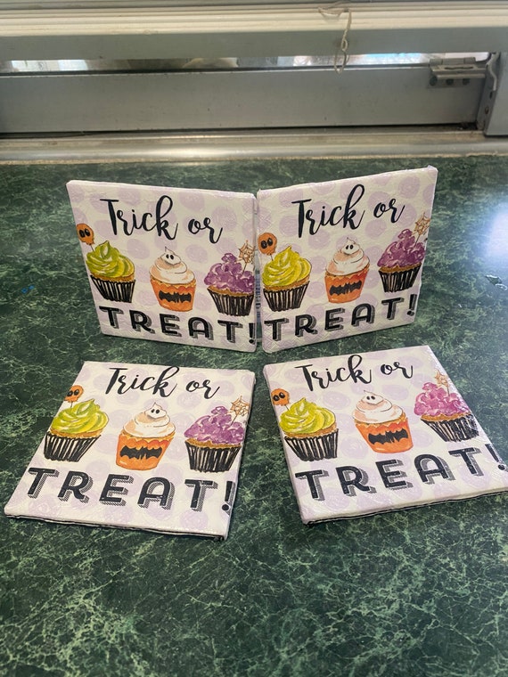 Trick or Treat Ceramic Tile Coasters