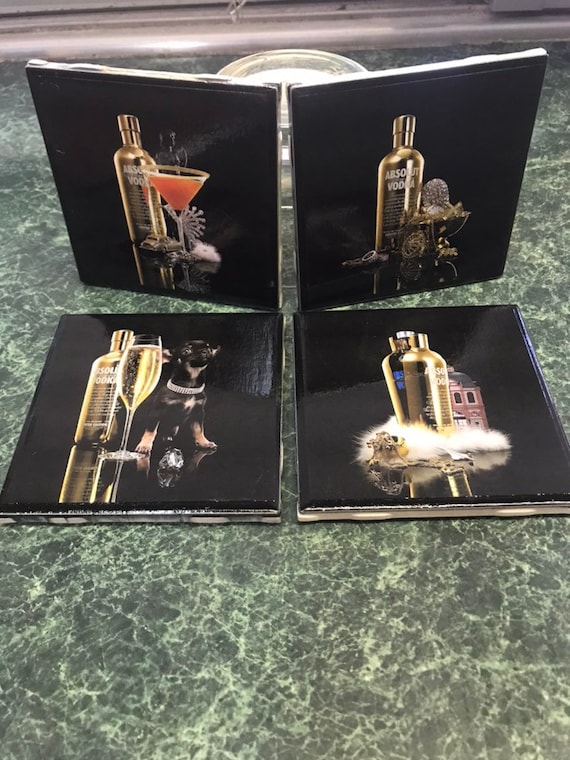 Absolut Gold Ceramic Tile Coasters