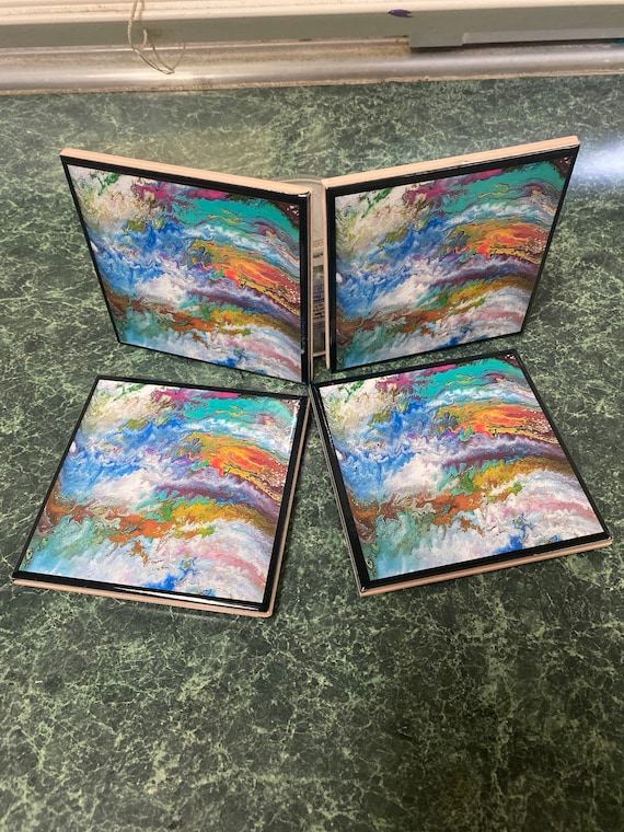 Abstract Blues coasters