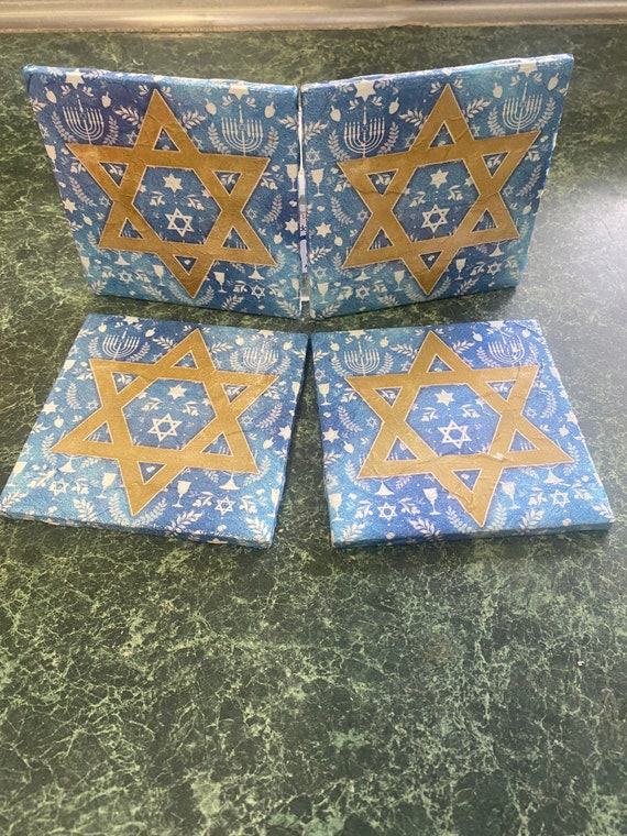 Chanukah Ceramic Tile Coasters
