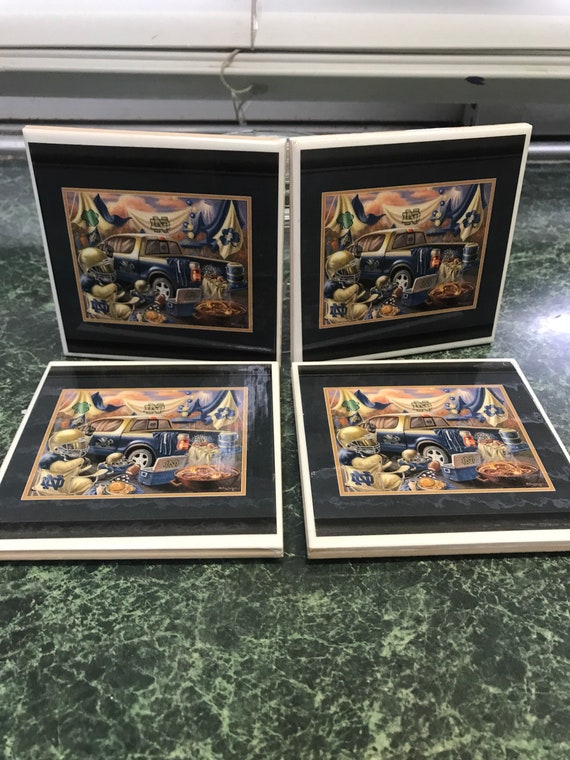 Fighting Irish Football Ceramic Tile Coasters
