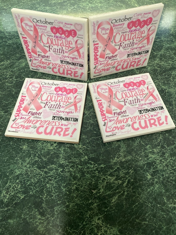 Pink Ribbon Coasters