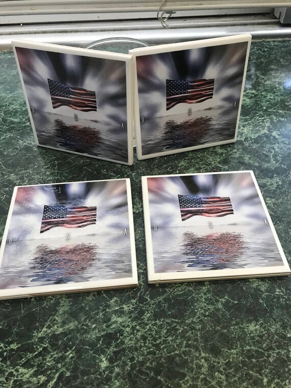 USA Ceramic Tile Coasters