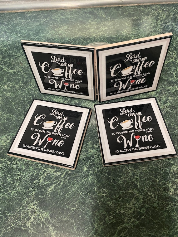 Coffe and Wine Ceramic Tile Coasters