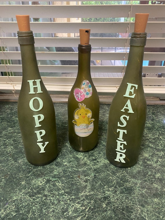 Hoppy Easter lighted bottle trio