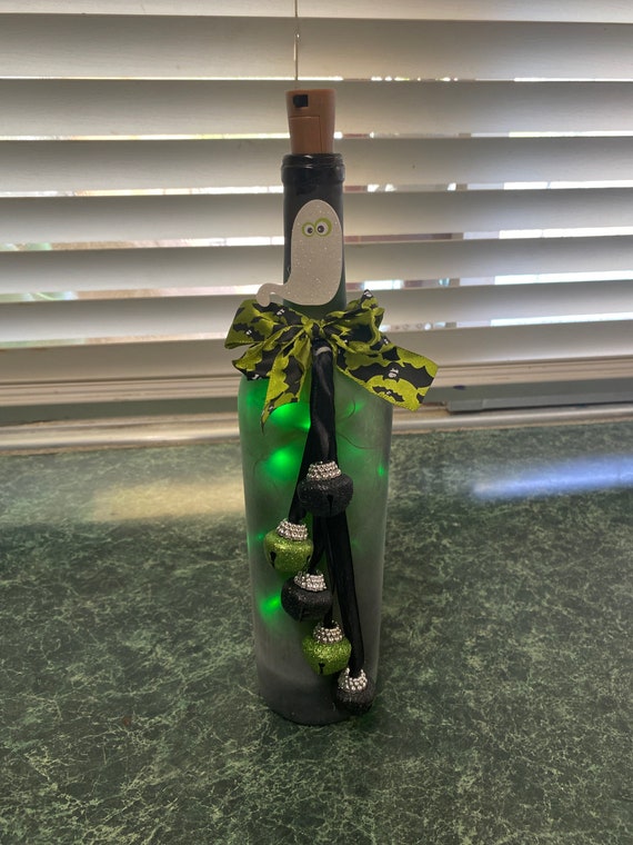 Halloween Lighted Wine Bottle
