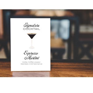 Signature Drink Signage: Espresso Martini