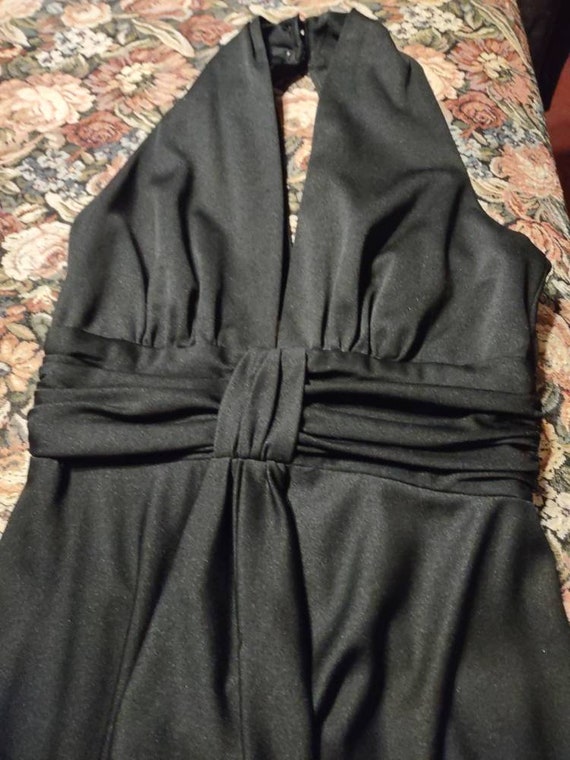 Sexy 1970s Black Gown Size Small Halter Disco Got… - image 10