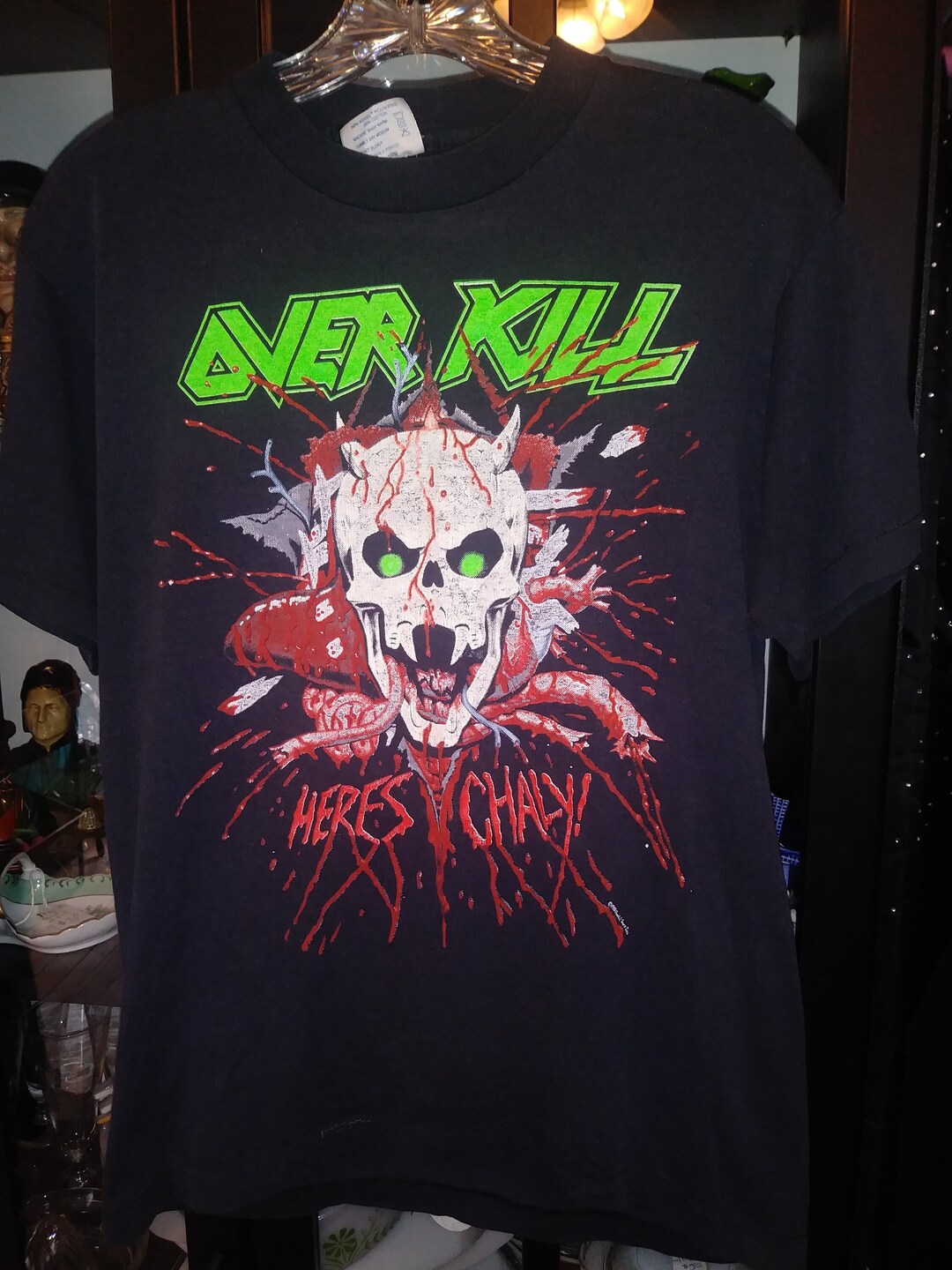1988 Over Kill Here's Chaly Tour Tee Vintage Metal Rock Band Tee
