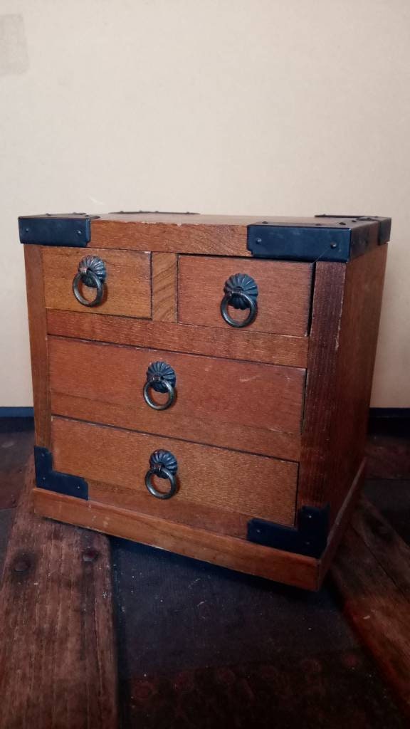 Caja de almacenamiento de joyas de madera vintage 1960 | Etsy