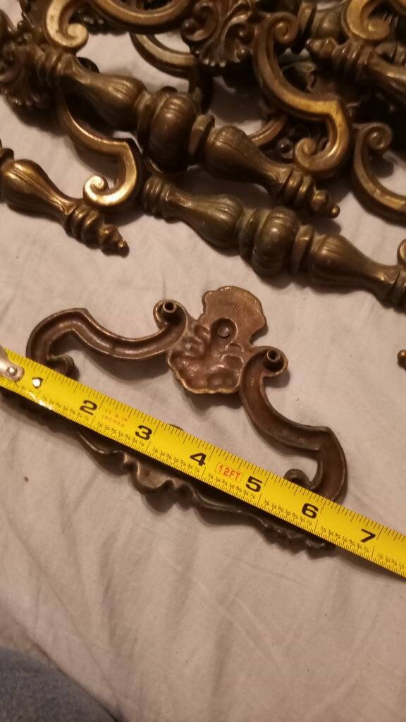 Antik Messing Schubladengriffe Schwer Metall Französisch | Etsy
