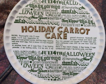 Carrot Cake Platter With Recipe For Everything, All Holidays Hostess Gift Housewarming Engagement