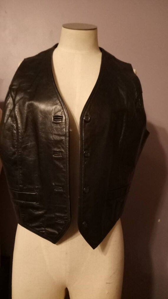 1980's Wilson's Black Leather Ladies Size 16 Sexy… - image 3