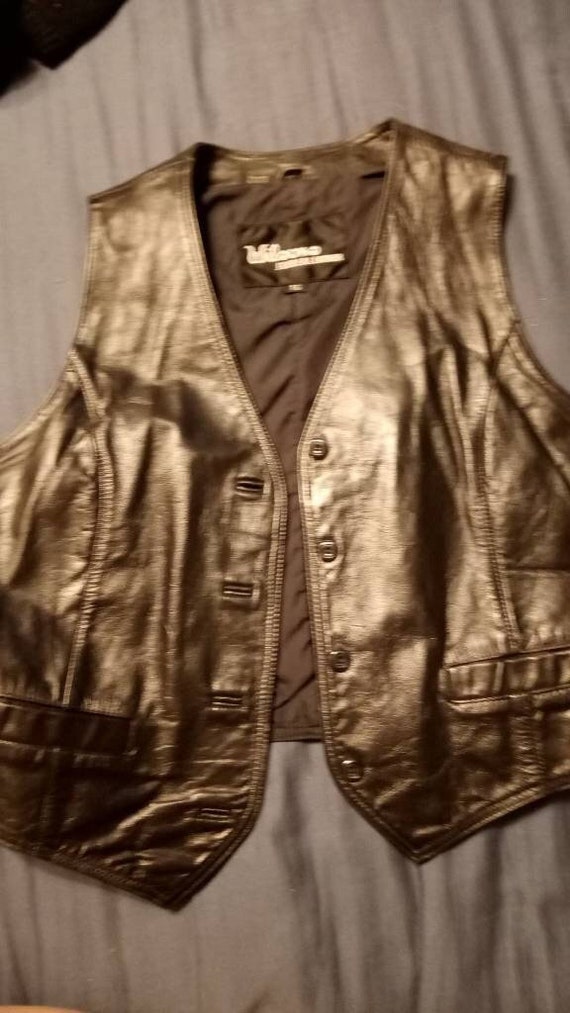 1980's Wilson's Black Leather Ladies Size 16 Sexy… - image 1