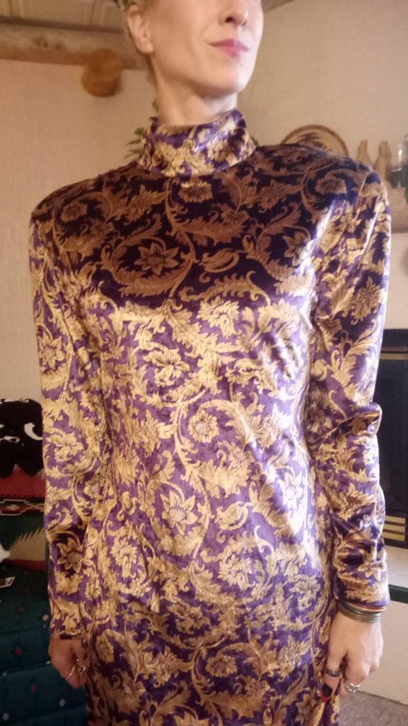 Designer Rhonda Harness Foxy Lady Velvet Vintage 1980s Gown image 6