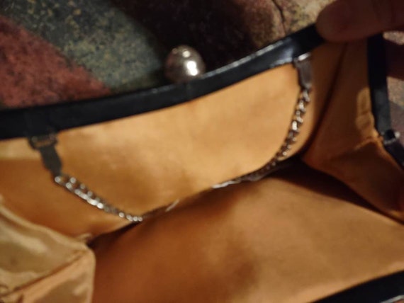 Black Leather 1950s Purse Handbag Clutch - image 6