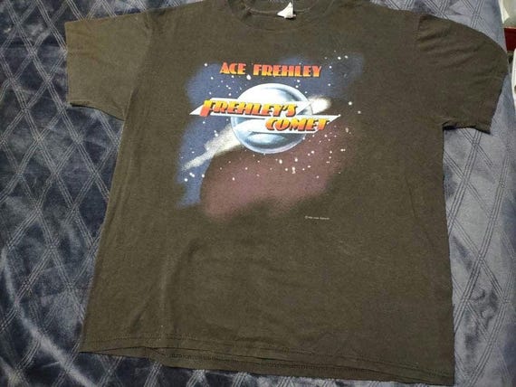 T-shirt Vintage Ace Frehley - Marque Gildan, Unisexe, Toutes Tailles, Personnalisable, Neuf Avec étiquettes