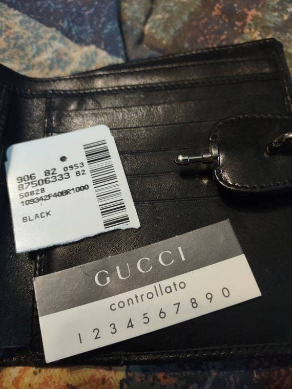 Gucci Black Branded Fabric & Leather Wallet Never… - image 7