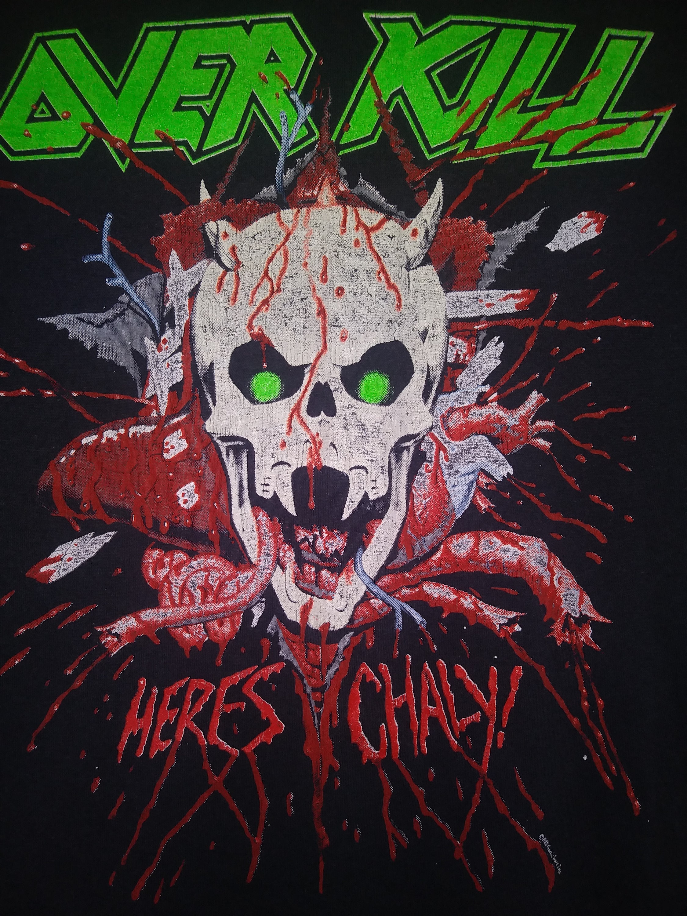 1988 Over Kill Here's Chaly Tour Tee Vintage Metal Rock Band Tee