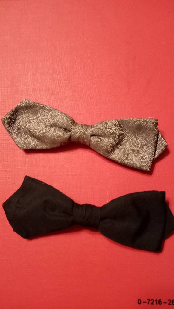 Bowties Lot of Two Classic Style Silver Black Gray