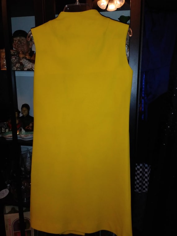 Yellow Vintage 1960's Mad Men Sheath Dress - image 7