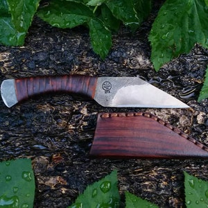Viking small camp seax and sheath hand forged handmade