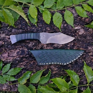 Dragon knuckle field knife and sheath hand forged handmade image 1